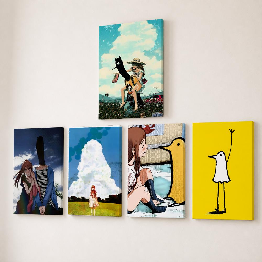 Canvas Wrap Ready - G-Goodnight Punpun Anime Painting Calligraphy HD
