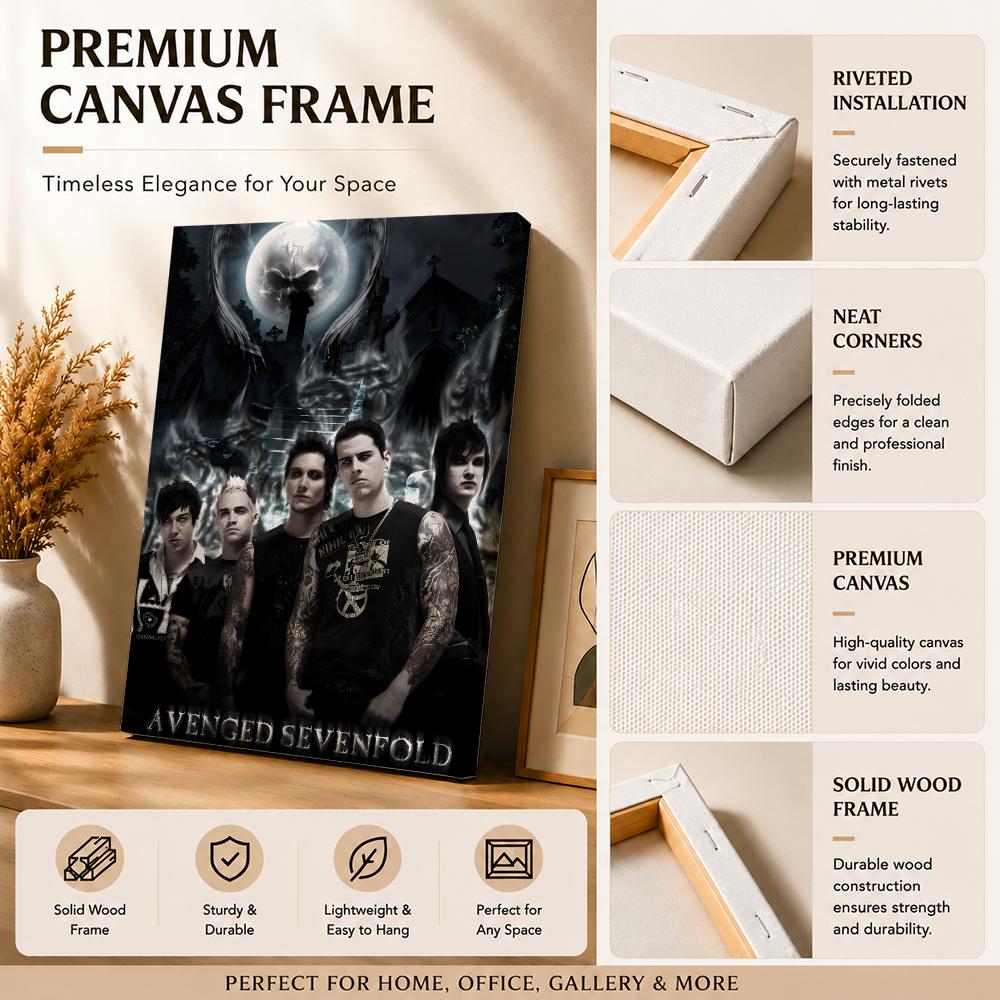 Rock Band A-avenged Sevenfold  - Canvas Wrap Ready ulasan dan harga