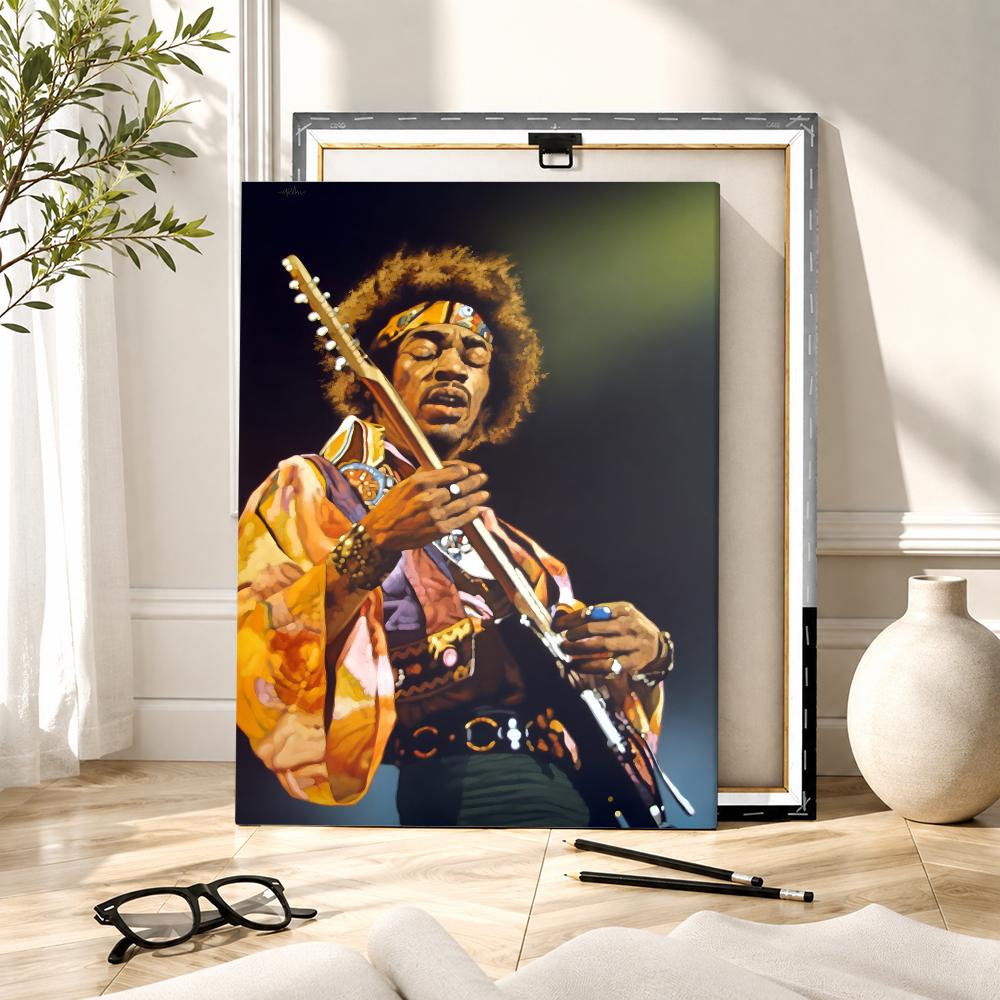 J-Jimi Hendrix Kraft Papper Pa - Canvas Wrap Ready ulasan dan harga