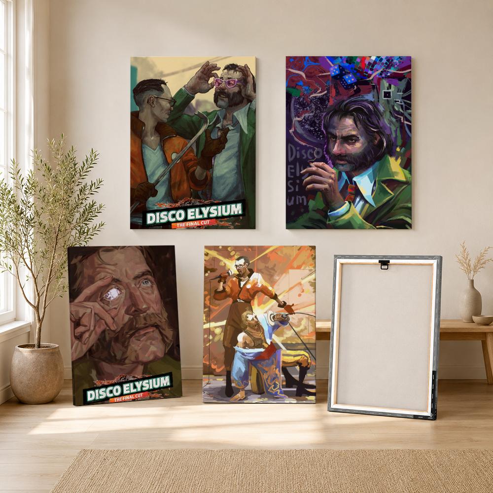 D-Disco Elysium Hot Video Game - Canvas Wrap Ready ulasan dan harga