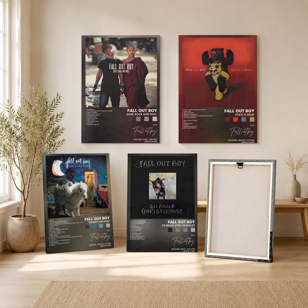 Rock Band F-Fall Out Boy Music - Canvas Wrap Ready ulasan dan harga